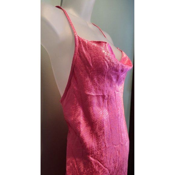 New Zara Pink Barbicore Sleeveless Backless Satin Mini Slip Dress Sz M - Picture 2 of 6